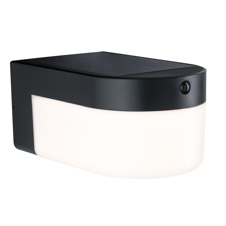 Paulmann 95747 - LED/2,3W IP44 zonne-wandlamp met sensor CALYNE 3,7/230V 4000 mAh zwart