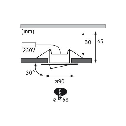 Paulmann 99933 - SET van 3x LED/5,2W IP65 Dimbare inbouwspots voor badkamer 230V