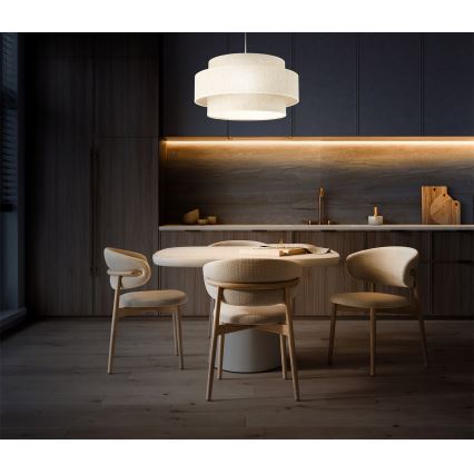 Pendellamp aan kabel BOHO 1xE27/60W/230V Ø 40 cm wit