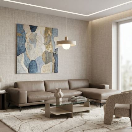 Pendellamp aan kabel CANAN 1xE27/15W/230V Ø 40 cm beige