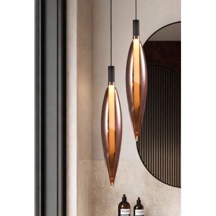 Pendellamp aan kabel NORDIC 1xG9/5W/230V zwart/koper