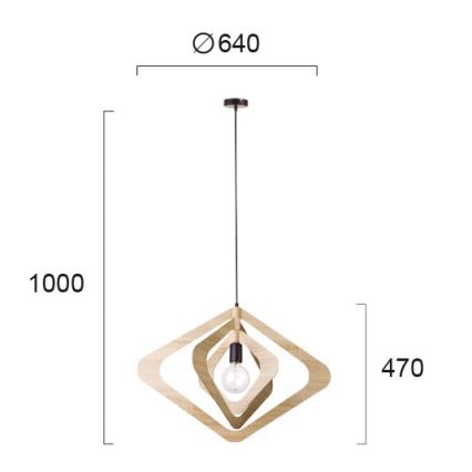 Pendellamp aan kabel ROXIE 1xE27/15W/230V bruin