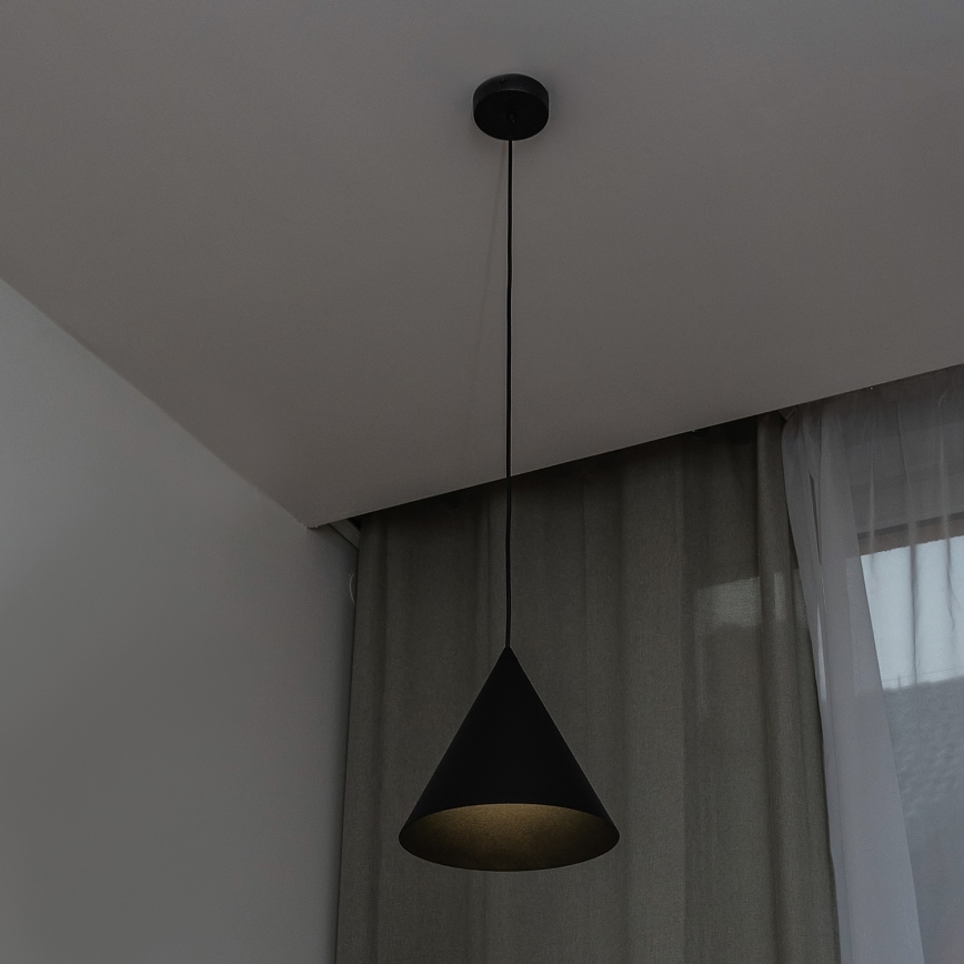 Pendellamp aan snoer ETNA II 1x E27/15W/230V Ø 25 cm zwart