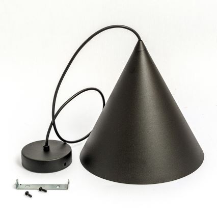 Pendellamp aan snoer ETNA II 1x E27/15W/230V Ø 25 cm zwart