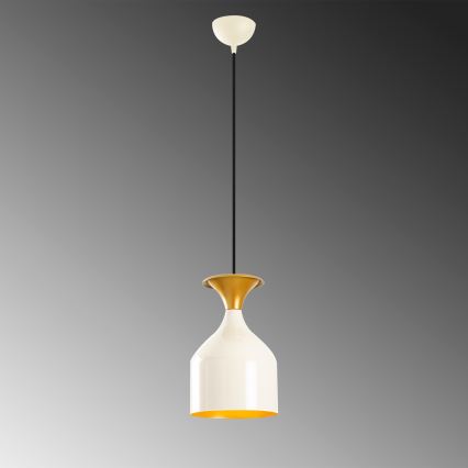 Pendellamp aan snoer SIVANI 1xE27/40W/230V wit/koperkleurig