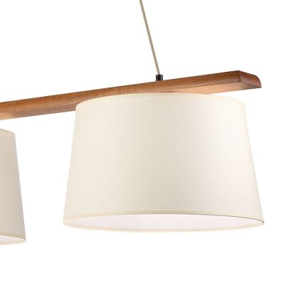 Pendellamp AIDA met kabel 2xE27/15W/230V Ø 35 cm eiken/crème