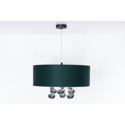 Pendellamp met kabel BUBBLE 1xE27/60W/230V Ø 40 cm groen