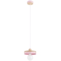 Pendellamp met kabel LARSO 1xE27/15W/230V roze/beige