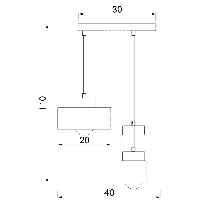 Pendellamp met kabel MARTI 3xE27/15W/230V bordeaux/goud