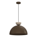Pendellamp met kabel NEVIS 1xE27/15W/230V Ø 38 cm bruin