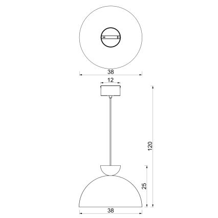 Pendellamp met kabel NEVIS 1xE27/15W/230V Ø 38 cm bruin