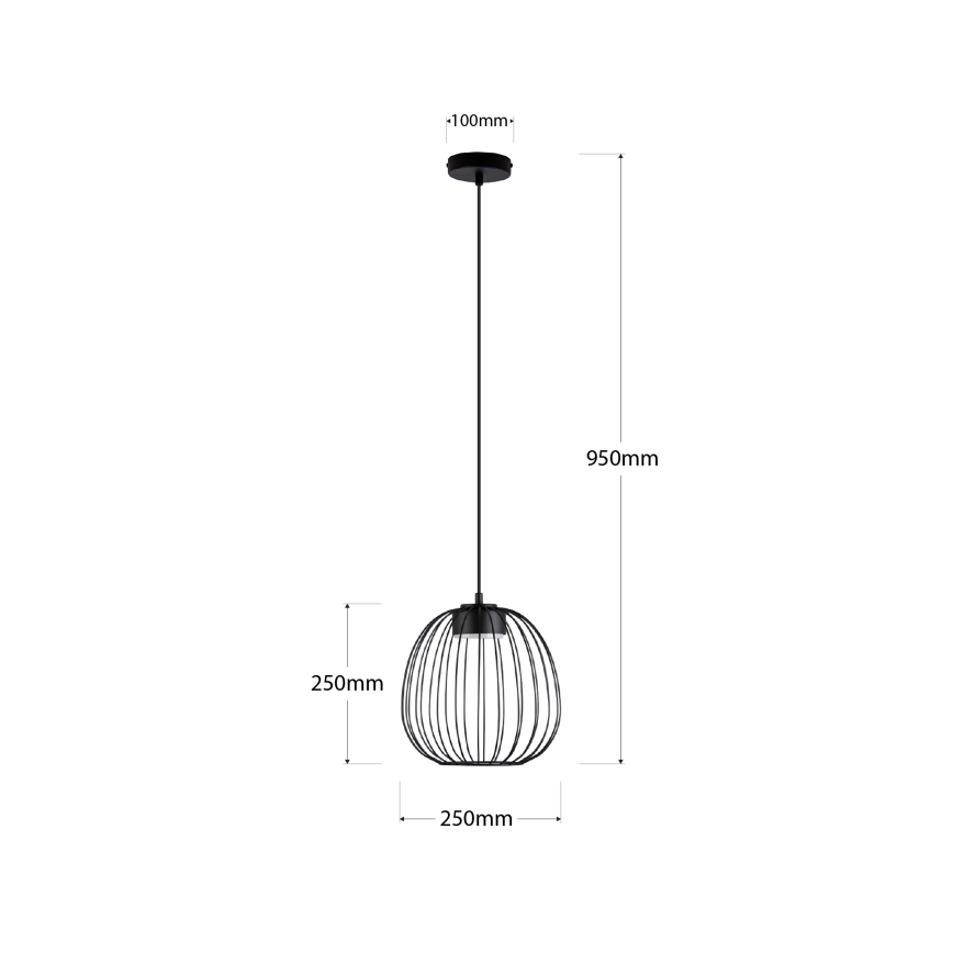 Pendellamp met kabel OVELLA 1x GX53/10W/230V Ø 25 cm zwart
