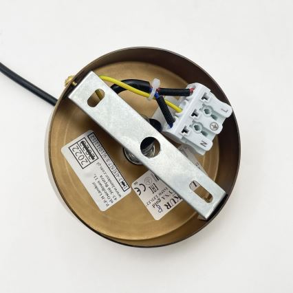 Pendellamp met kabel ROCCO 1xE27/15W/230V goud/gerookt beige