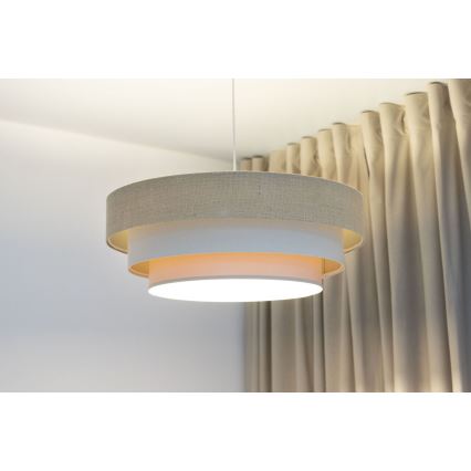 Pendellamp met kabel TRINITI 1xE27/60W/230V Ø 40 cm beige/crème