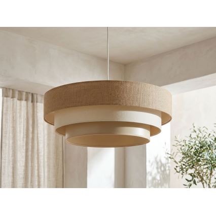 Pendellamp met kabel TRINITI 1xE27/60W/230V Ø 40 cm beige/crème