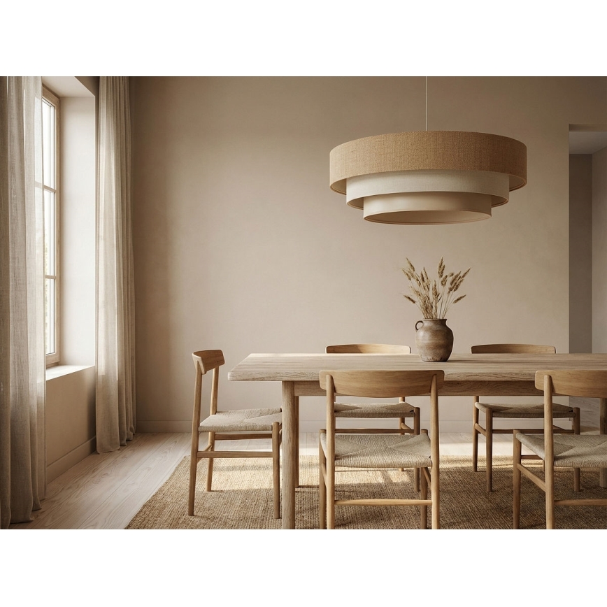 Pendellamp met kabel TRINITI 1xE27/60W/230V Ø 40 cm beige/crème