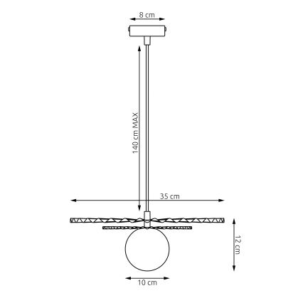 Pendellamp met kabel UMBRA 1xG9/8W/230V zwart/rood