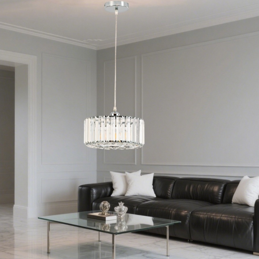 Pendellamp met kabel VETRO 1xE27/60W/230V glanzend chroom