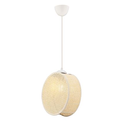 Pendellamp met snoer DRUM 1xE27/60W/230V crème