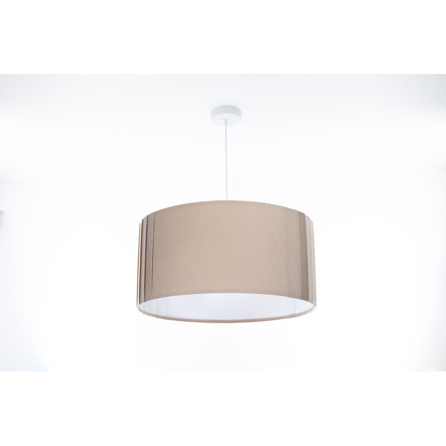 Pendellamp met snoer STRIPES 1xE27/60W/230V Ø 60 cm beige
