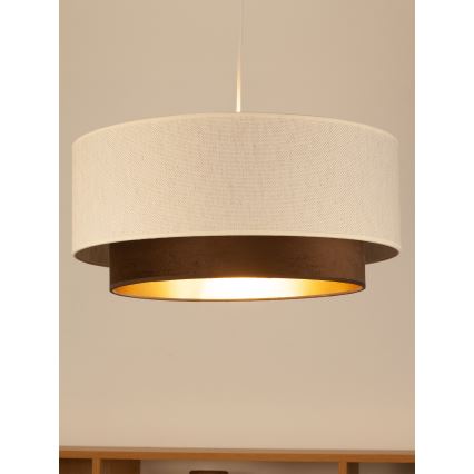 Pendellamp NATIA met kabel 1xE27/60W/230V Ø 45 cm wit/bruin