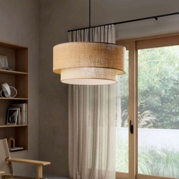 Pendellamp NATURA met kabel 1xE27/40W/230V bruin