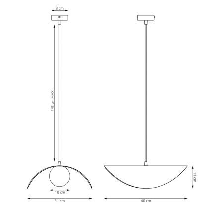 Pendellamp RITUAL met kabel 1xG9/8W/230V beige