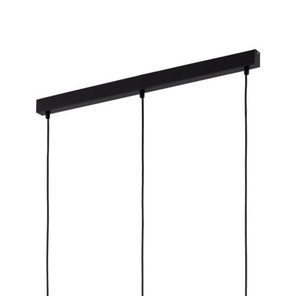 Pendellamp SEBO 3x E27/15W/230V zwart/rookbeige