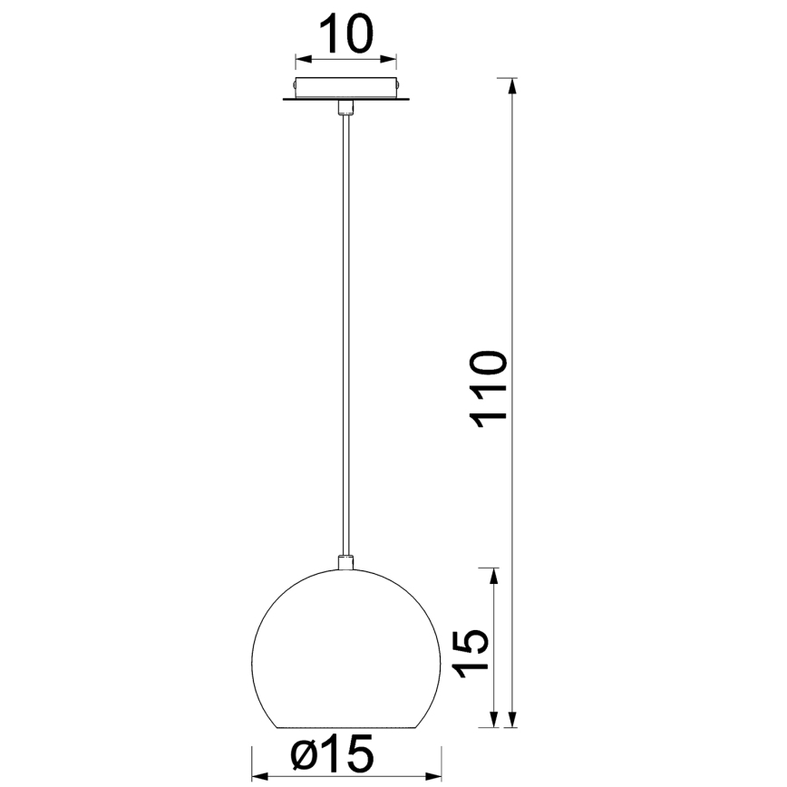 Pendellamp SOOL met kabel 1xE27/15W/230V Ø 15 cm wit