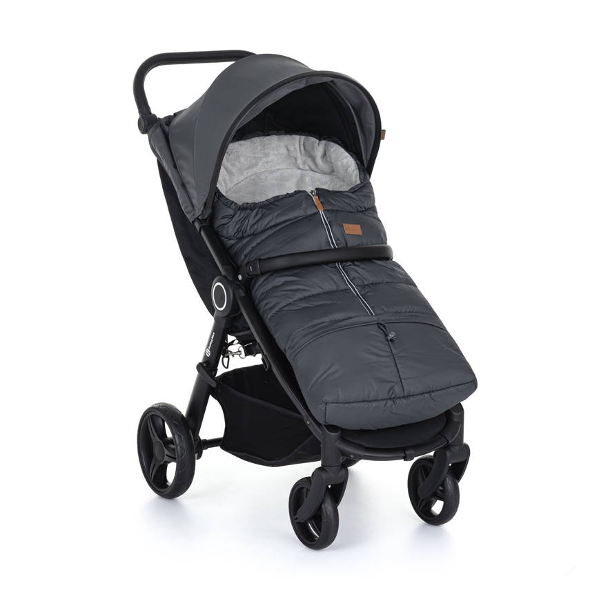 PETITE&MARS - SET Kinder voetenzak 3-in-1 JIBOT + muffs voor kinderwagen JASIE grijs
