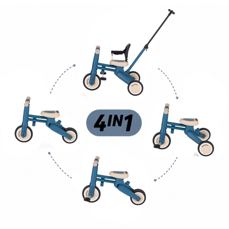 PETITE&MARS - 4-in-1 kinderdriewieler DRIFT oceaanblauw