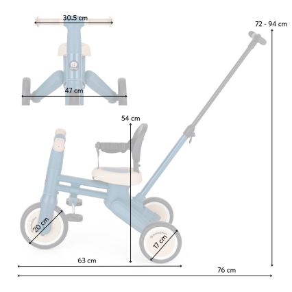 PETITE&MARS - 4-in-1 kinderdriewieler DRIFT oceaanblauw