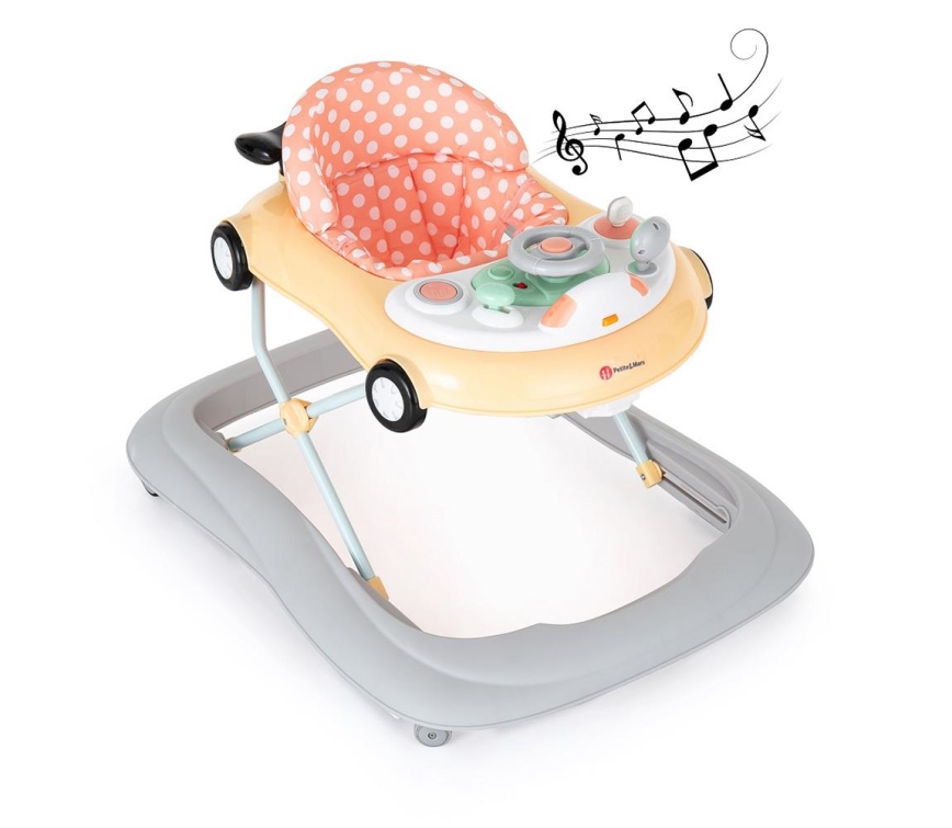 PETITE&MARS - Baby wandelaar met een melodie CABRIO 2xAA oranje