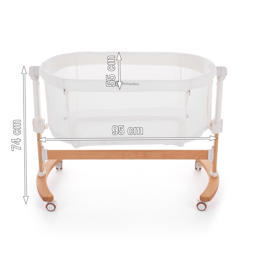 PETITE&MARS - Baby wieg 2in1 GLORY grijs