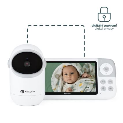 PETITE&MARS - Babymonitor met beeldscherm EVE 5.0 3,8V 3050 mAh