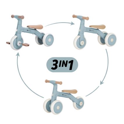 PETITE&MARS - Kinderdriewieler 3-in-1 BINGO Stering Blue