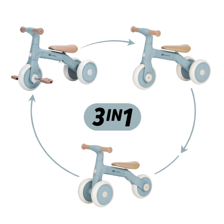 PETITE&MARS - Kinderdriewieler 3-in-1 BINGO Stering Blue