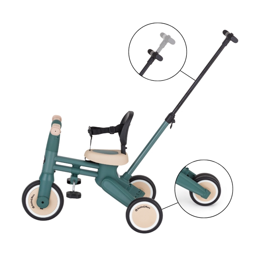 PETITE&MARS - Kinderdriewieler 4-in-1 DRIFT Misty Green