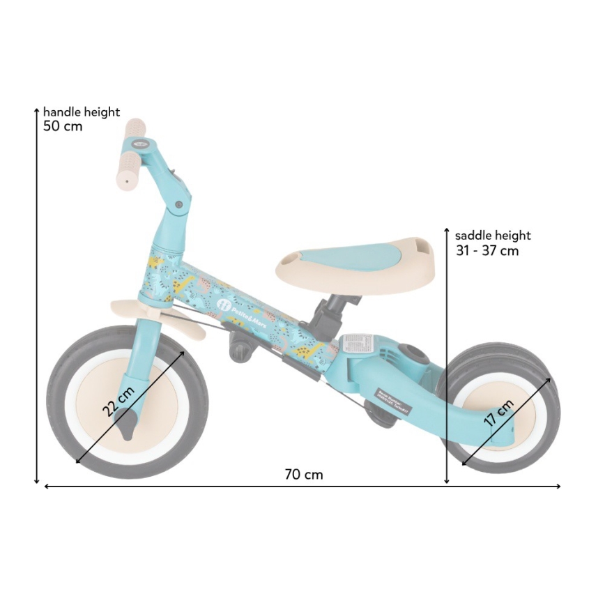 PETITE&MARS - Kinderdriewieler 5-in-1 TURBO Dino Park