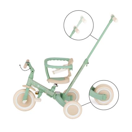 PETITE&MARS - Kinderdriewieler 5-in-1 TURBO LIMITED Green Twist