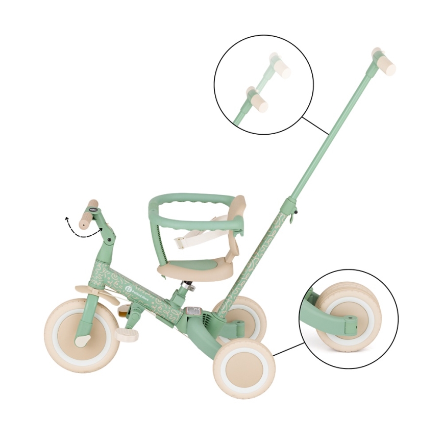 PETITE&MARS - Kinderdriewieler 5-in-1 TURBO LIMITED Green Twist