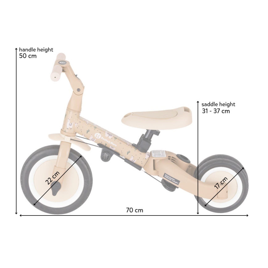 PETITE&MARS - Kinderdriewieler 5-in-1 TURBO LIMITED Llama Vibes