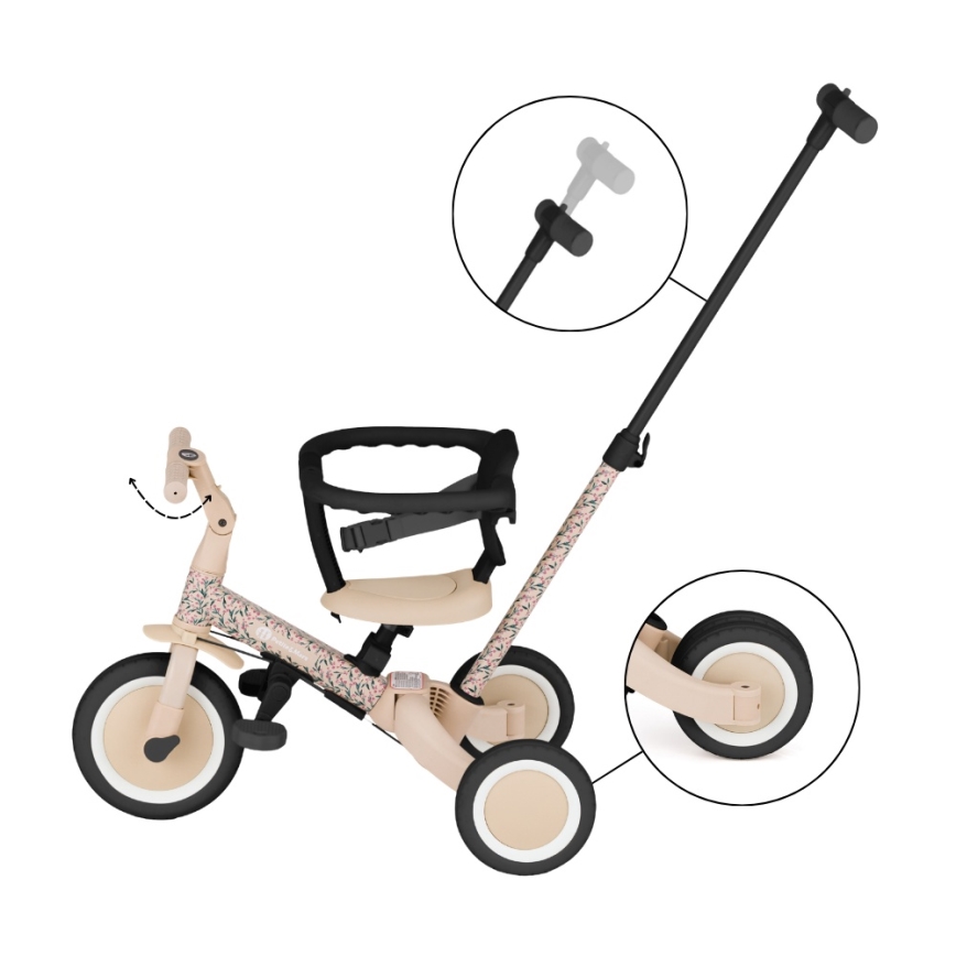 PETITE&MARS - Kinderdriewieler 5-in-1 TURBO LIMITED Pink Meadow