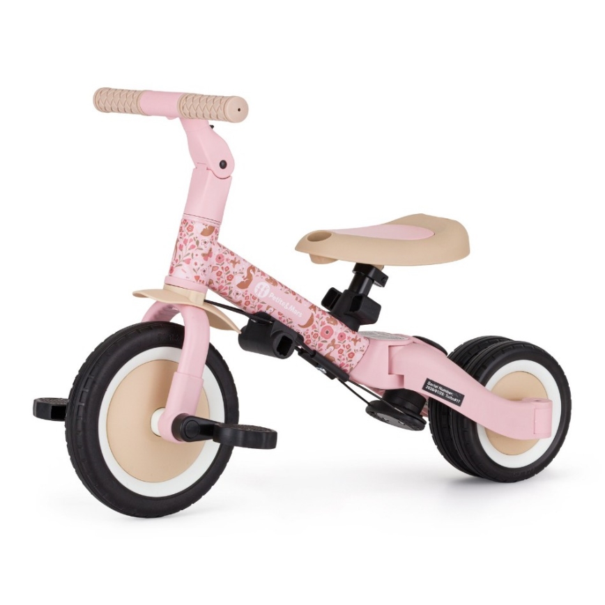 PETITE&MARS - Kinderdriewieler 5-in-1 TURBO LIMITED Rosy Wilderness