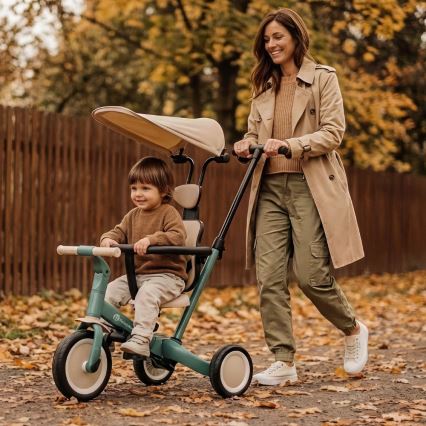 PETITE&MARS - Kinderdriewieler 5-in-1 TURBO PLUS Mistgroen