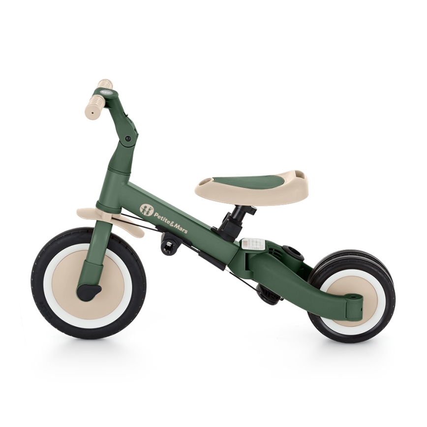 PETITE&MARS - Kinderdriewieler 5-in-1 TURBO PLUS Mistgroen