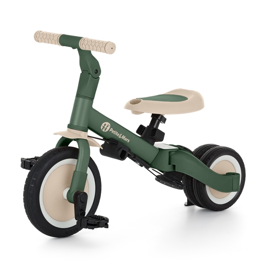 PETITE&MARS - Kinderdriewieler 5-in-1 TURBO PLUS Mistgroen