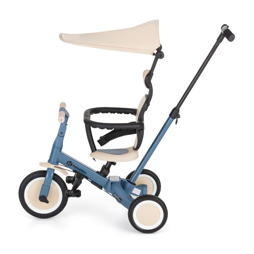 PETITE&MARS - Kinderdriewieler 5-in-1 TURBO PLUS Oceaanblauw