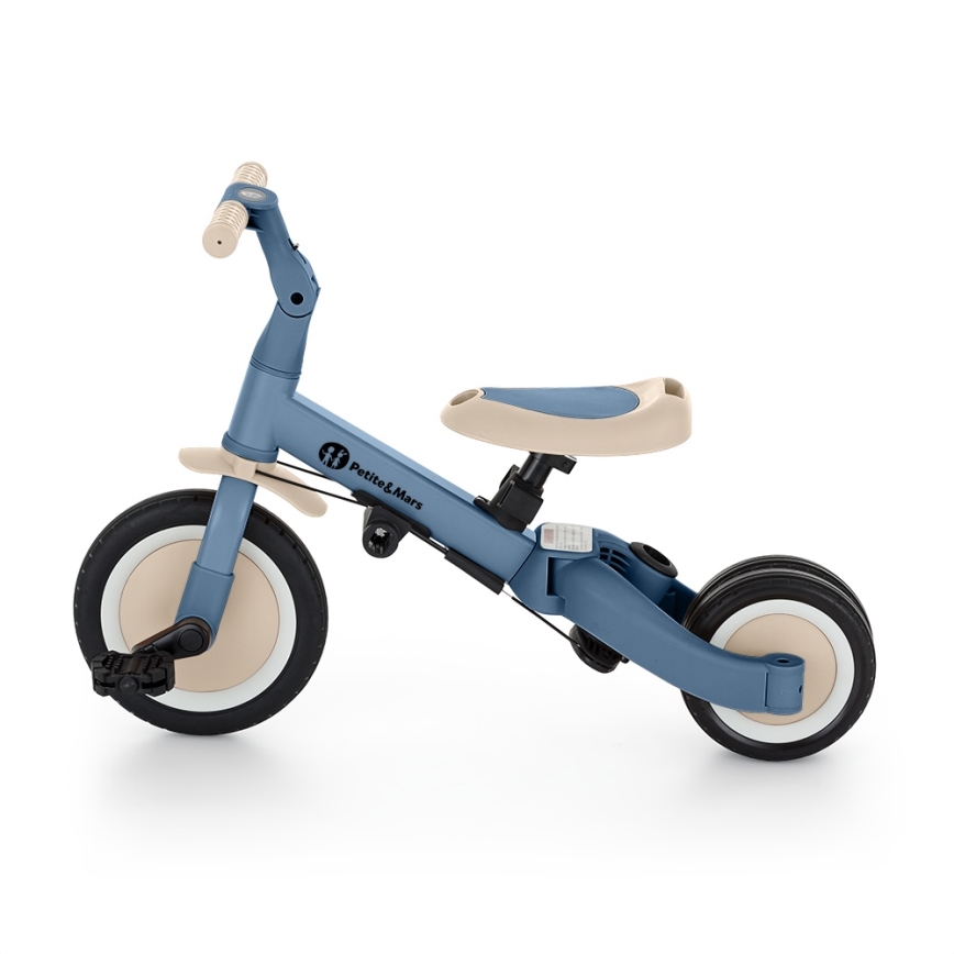 PETITE&MARS - Kinderdriewieler 5-in-1 TURBO PLUS Oceaanblauw