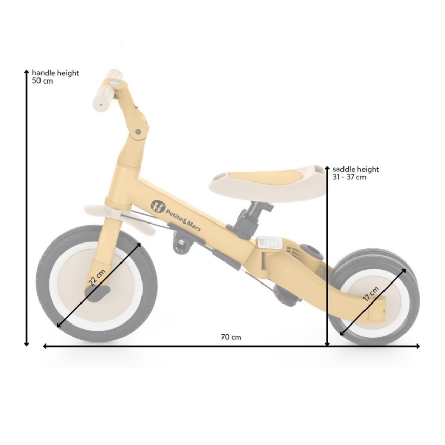 PETITE&MARS - Kinderdriewieler 5-in-1 TURBO PLUS Oceaanblauw